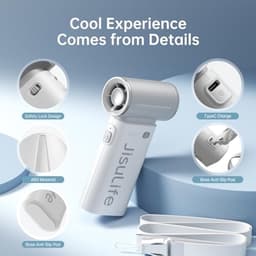 Krachtige Handventilator met 5 Snelheden - USB Oplaadbaar en Compact — thumbnail 5