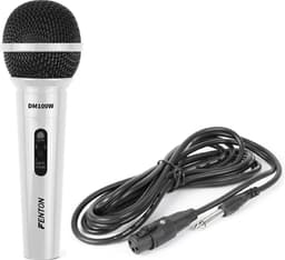 Karaoke microfoon - Fenton DM100W - Set van twee karaoke microfoons - Ook geschikt voor de DJ!- Wit — thumbnail 4