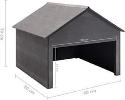 Grasmaaiergarage - Tuinhuisje Schuur - Bescherming Tuinmeubilair - Duurzaam Composiet Materiaal - 80 x 80 x 70 cm - Grijs — thumbnail 3