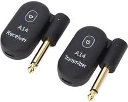 Draadloos Gitaar Systeem met 2.4GHz USB Transceiver en 100ft Bereik voor Elektrische Gitaar, Bas en Viool met 6.35mm Jack, Ideaal voor Optredens en Oefeningen