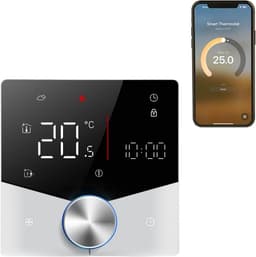 Slimme Thermostaat - Verwarming Controller - Energie Besparen - Matter Protocol - 88x88mm - Zwart en Wit — thumbnail 3