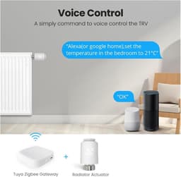 Slimme Thermostaatkraan - Radiator Bediening - Energie Besparen - App en Spraakbediening - 4 Stuks - Wit — thumbnail 4