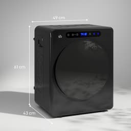 COVREO Mini wasdroger 49x43x61 cm zwart RVS, 4 kg, 6 standen, touch — thumbnail 3