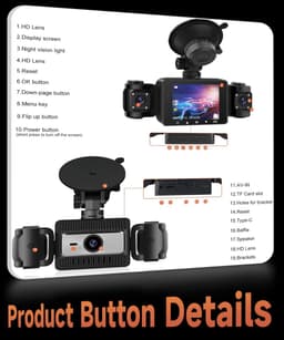 360° Dashcam - 4-camera systeem - Full HD opname - Nachtzicht - Voor Auto's — thumbnail 5