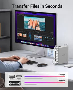 Externe SSD - MiniPro opslag - Snelle dataoverdracht - Inclusief standaard - 2TB - Zilver — thumbnail 2