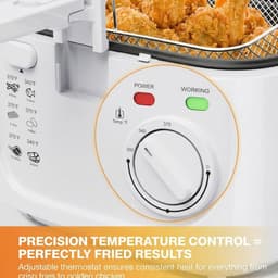 Elektrische Friteuse - Frituurpan Airfryer - Lekker Frituren - Instelbare Temperatuur - 25 Liter - Wit — thumbnail 5