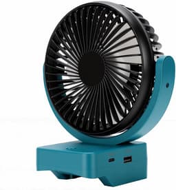 Draagbare Ventilator - Draadloze Koeler - Bouwplaats Koeling - 360° Rotatie - 18.5 x 16 x 10 cm - Zwart — thumbnail 4
