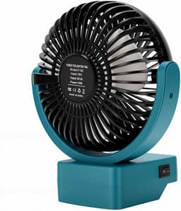 Draagbare Ventilator - Draadloze Koeler - Bouwplaats Koeling - 360° Rotatie - 18.5 x 16 x 10 cm - Zwart — thumbnail 5