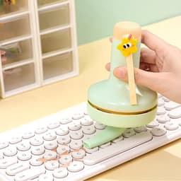 Tafelstofzuiger - Mini Stofzuiger - Bureau Schoonmaken - Oplaadbaar Draadloos - 8.7 cm - Groen — thumbnail 4