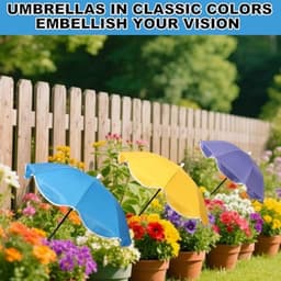 3e Verstelbare Plantenparasol, Grote waterdichte Tuinparasols Duurzaam Buitenzonwering voor Potplanten Bloemen Groenten — thumbnail 2
