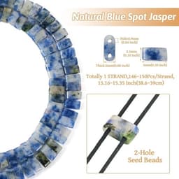 Blauwe Jaspis Ovale 2-Hole Multi Strand Links - Set van 148 stuks voor Sieraden Maken — thumbnail 3