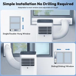 Mobiele airco 10000 BTU – 3-in-1 met ontvochtiger, afstandsbediening, timer en raamkit – tot 42 m² — thumbnail 3
