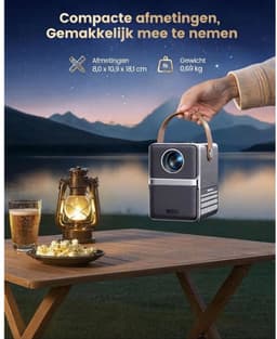 SP® Mini Beamer - Slimme Projector - Officiële Miniprojector van Netflix - Zilvergrijs - 8cm x 11cm x 18cm — thumbnail 2