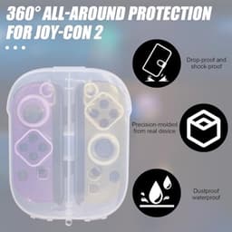 Opberghoes voor Joy-Con 2, Transparante Beschermhoes met Handvat Stofdichte Handgreep Draagbare Hoes met Precieze Uitsparingen voor Switch 2-Accessoires Cadeaus Gamers — thumbnail 4