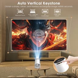 Mini-beamer - Draagbaar - 4K ondersteuning - Wifi 6 en Bluetooth 5.4 - Voor Thuisbioscoop en Outdoor — thumbnail 3