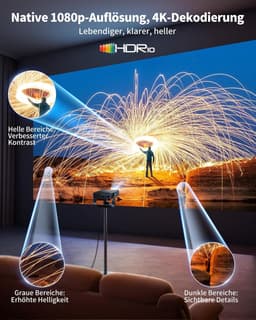 Mini Beamer - Compact - Autofocus - 360° Draaibaar - Voor Thuisbioscoop en Outdoor — thumbnail 3