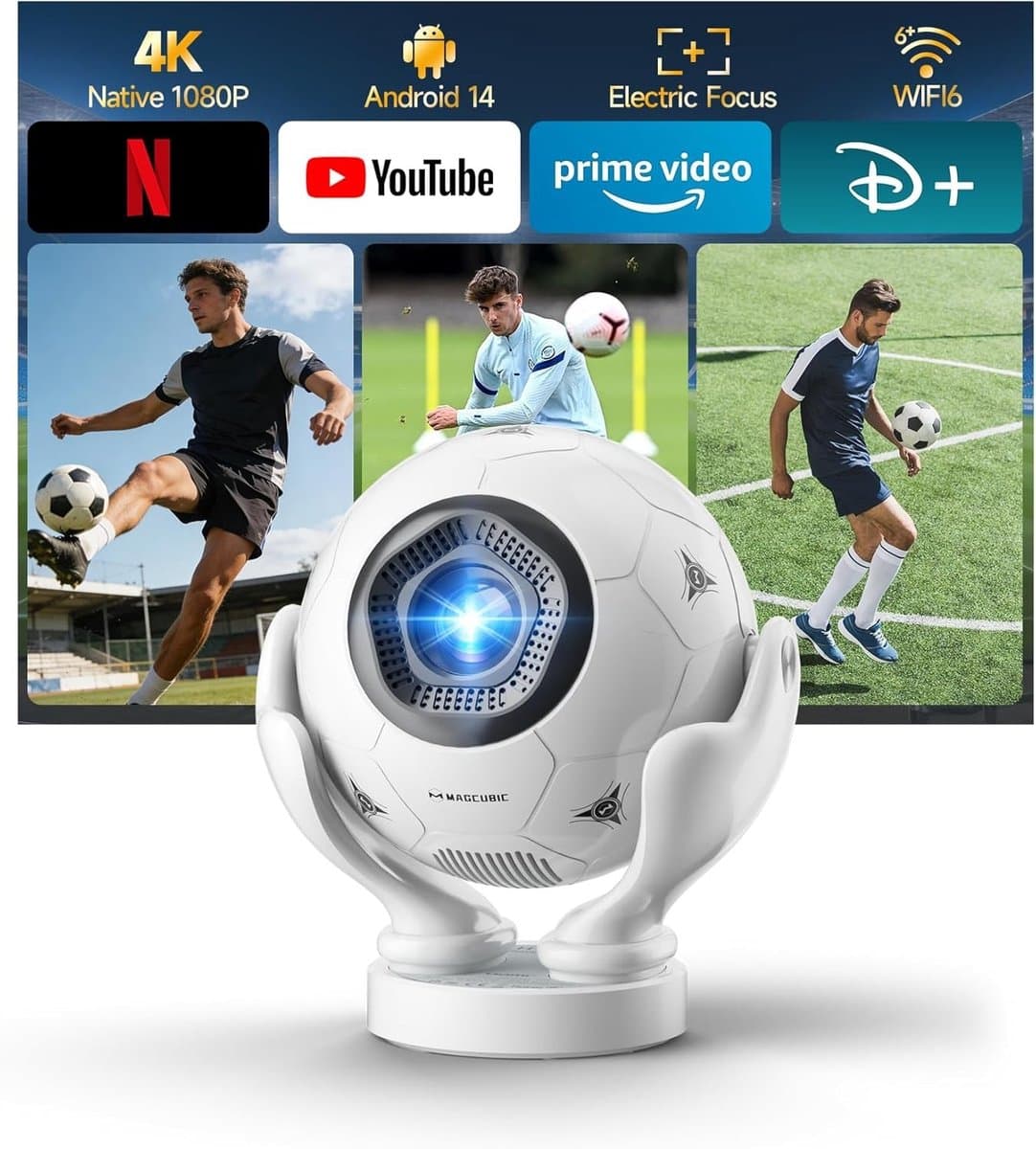 Mini-beamer - Draagbaar - 1080p Resolutie - Wifi en Bluetooth - Voor Thuisbioscoop — afbeelding 1