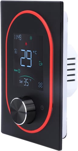 Slimme Thermostaat - Verwarming Regelaar - Energie Besparen - APP Bediening - 130 x 88 mm - Zwart — thumbnail 1