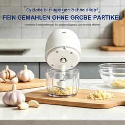 Elektrische Uienhakker - Keukenmachine Mini - Snel Groenten Snijden - Krachtige Elektromotor - 135 cm Hoog - Wit — thumbnail 5
