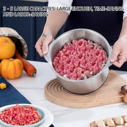 Keukenmachine - Voedselmolen Groentehakker - Snel Ingrediënten Hakken - Dubbele RVS Messen - 3L Kom - Zilver — thumbnail 2