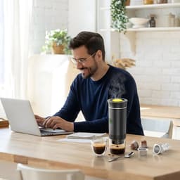 Draagbare Koffiemachine 3-in-1 Capsule – Nespresso & Dolce Gusto & Koffiepoeder Compatibel – USB-C Oplaadbaar 3×2500mAh Powerbank – 60ml Espressomachine Koffiezetapparaat Camping Auto Kantoor Reizen Trein – Zwart Snoerloos — thumbnail 5