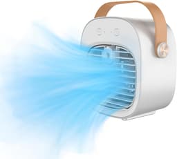 Draagbare Airco - 6000mAh Oplaadbaar - Mini USB Airconditioner - 3 Stille Snelheden - voor Slaapkamer, Kantoor, Reizen, Tent, Binnen & Buiten - Wit - 1 Stuk — thumbnail 1