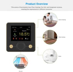 Slimme thermostaat - Digitale regelaar - Boiler temperatuur - Wekelijks programmeerbaar - 2.8 inch display - Zilver — thumbnail 5