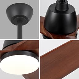 Modenuit Plafondventilator met Verlichting – 182,88 cm – DC-Motor – Hout en Metaal – Zwart Walnoot — thumbnail 3