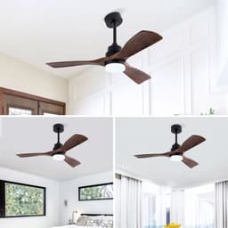 Bestverkochte Moderne 42-inch Plafondventilator met 3 Walnootbladen - Licht - Afstandsbediening - Stille Omkeerbare DC-motor - Geheugenfunctie - Boerderijstijl — thumbnail 4
