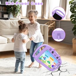 SnelShoppen - Kids Tablet 7 Inch - Android Tablet met WiFi Bluetooth - Quad Core 2GB RAM 32GB Opslag - Kindvriendelijke Silicone Hoes - Voor Kinderen — thumbnail 4