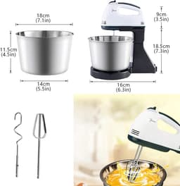 Keukenmachine - Deegmixer - Bakken en koken - 7 snelheden - 17 liter kom - Zwart — thumbnail 2