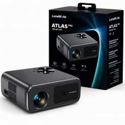 LumeWorks Atlas Beamer - Full HD 1080p Beamer met Auto Focus - Ingebouwde Apps (Netflix, YouTube) - WiFi en Bluetooth - Tot 250 inch Projectie — thumbnail 1