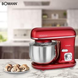 Keukenmachine - Kneedrobot mixer - Bakken en koken - Krachtige 1100W motor - 5 Liter kom - Rood — thumbnail 4