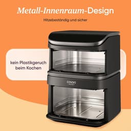 Heteluchtfriteuse - Airfryer Dubbele Kamer - Gezond Koken - Ruimtebesparend Ontwerp - 108 Liter - Zilvergrijs — thumbnail 5