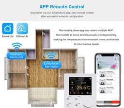 Slimme Thermostaat - Wifi Regelaar - Energie Besparen - Spraakbesturing Compatibel - 8.6 cm - Zwart — thumbnail 4