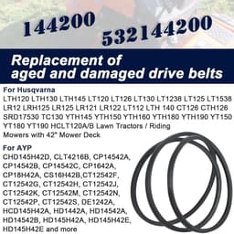 Dailygoods- Grasmaaier Aandrijfriem Vervanging 1/2" x 88" - Compatibel met Husqvarna - Voor AYP/Rijmaaier - Onderdeelnummer 144200 - Geschikt voor 42" Maaidek - Schokbestendig en duurzaam — thumbnail 2