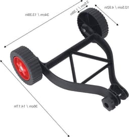 Ondersteuning Wiel voor Grasmaaier en Trimmer - Zwarte Handwagen Wielen met Schoffel voor Tuinieren . — thumbnail 3