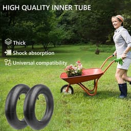 SnelShoppen - Pack van 2 Vervangingsslangen 4.80/4.00-8 voor Tuin, Tuinwagen, Grasmaaier, Handkar, Mini Fietsen - TR13 Rechthoekig Ventiel, Duurzaam R — thumbnail 3