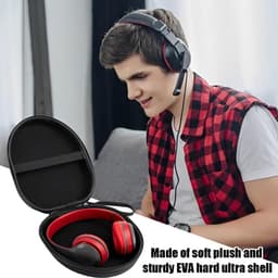 SnelShoppen - Over-ear headphone bag, universele headset hard shell, opbergcase voor oordopjes, beschermende tas, reistas, compact en duurzaam, 22cm x — thumbnail 5