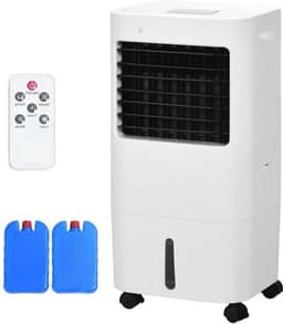 Mobiele Airco - Draagbare Airconditioning - Mini-Airconditioning - Verdampings Luchtbevochtiger - met Wielen - 15L Reservoir - voor Koeling - Ventileren - 65W - 62dB - 15-20 m² - 220-240 V/50HZ - 32 x 37 x 74 cm - Wit — thumbnail 2
