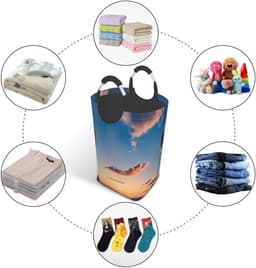 Wasmand Vierkant - Vuile Kleding Opslag - Huishoudelijk Organiseren - Waterdicht Oxford Materiaal - 50 Liter Capaciteit - Zwart — thumbnail 4