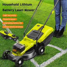 Elektrische grasmaaier - Snoerloze duwmaaier - Tuinonderhoud - Zelfrijdend met accu - 33 cm maaibreedte - Groen — thumbnail 5