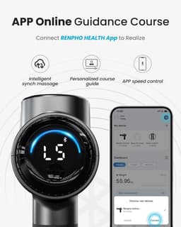 Massage Gun - Spierontspanner Percussie - Spierherstel - Bluetooth App Bediening - 18.5 cm Hoog - Zwart — thumbnail 3