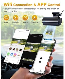 GKU Dashcam Auto Voor 4K UHD - 5.8GHz WiFi - 170° Groothoek met WDR Nachtzicht & 24H Parkeermodus - Inclusief 64GB SD-kaart — thumbnail 3