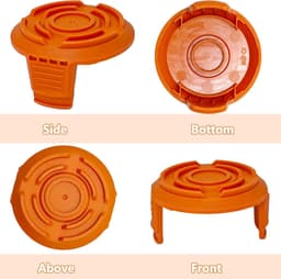 SnelShoppen - Grass Trimmer Cover 2 Stuks Vervangende Spoelcover voor Grasmaaier, Hoogwaardige ABS, Geschikt voor Tuin, Patio, Oranje — thumbnail 2
