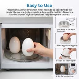 Magnetron Eierreider voor 1 Ei - 2x Magnetron Eierreider - Veilig koken - Gezond ontbijt in 4-10 minuten - SnelShoppen — thumbnail 5