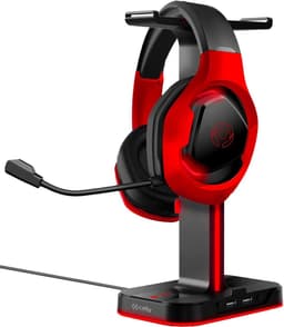 Celly CyberStation Headset houder - Koptelefoon standaard met USB poorten - RGB instelbaar - Zwart — thumbnail 5