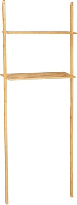 Wasmachine kast bamboe 2 etages ombouwkast badkamer HBD - 175 x 66 x 30 cm - natuurlijke ombouwmeubel Wasmachine rek — thumbnail 4