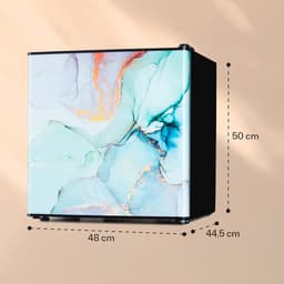 Klarstein CoolArt koel-vriescombinatie - Koelkast met 2 koelstanden, designfront, 5-traps thermostaat, 0 tot 10 °C, inhoud: 45 liter, design: pastel — thumbnail 4