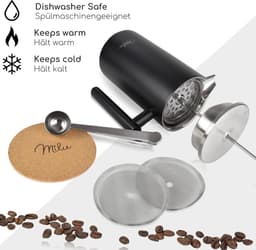 Roestvrij staal handmatige Franse Koffiepers - 350ml (2-Kopjes) - Koffiemachine — thumbnail 4